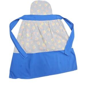 Vintage Blue Floral Apron‎ Cottagecore Kitchen Cooking Baking Retro
